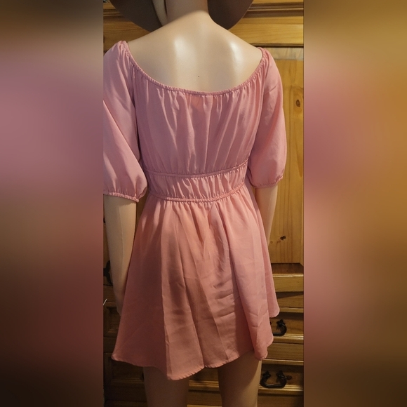 BEBOP Womens Coral Elbow Sleeve Scoop Neck Wide Leg Romper S - Picture 3 of 4